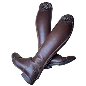De Niro DeNiro Erika Tall Leather Dressage Riding Boots sz 37.5 EU Made in Italy